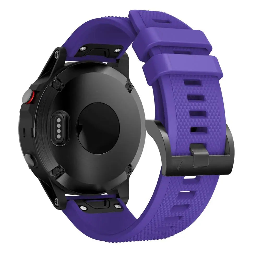 22mm Silicone Band for Garmin Fenix 5/5 Plus/6 – Sweat-Proof, Hypoallergenic Wrist Strap with Metal Buckle