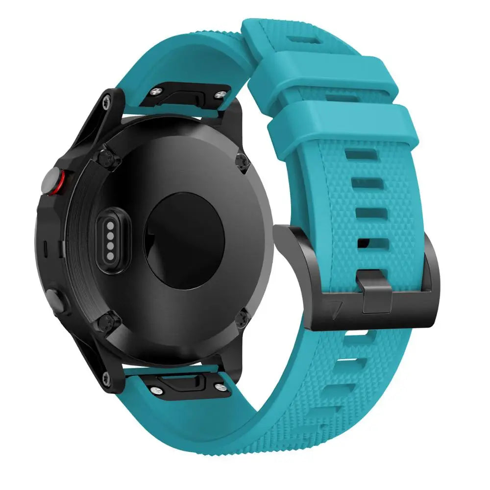22mm Silicone Band for Garmin Fenix 5/5 Plus/6 – Sweat-Proof, Hypoallergenic Wrist Strap with Metal Buckle