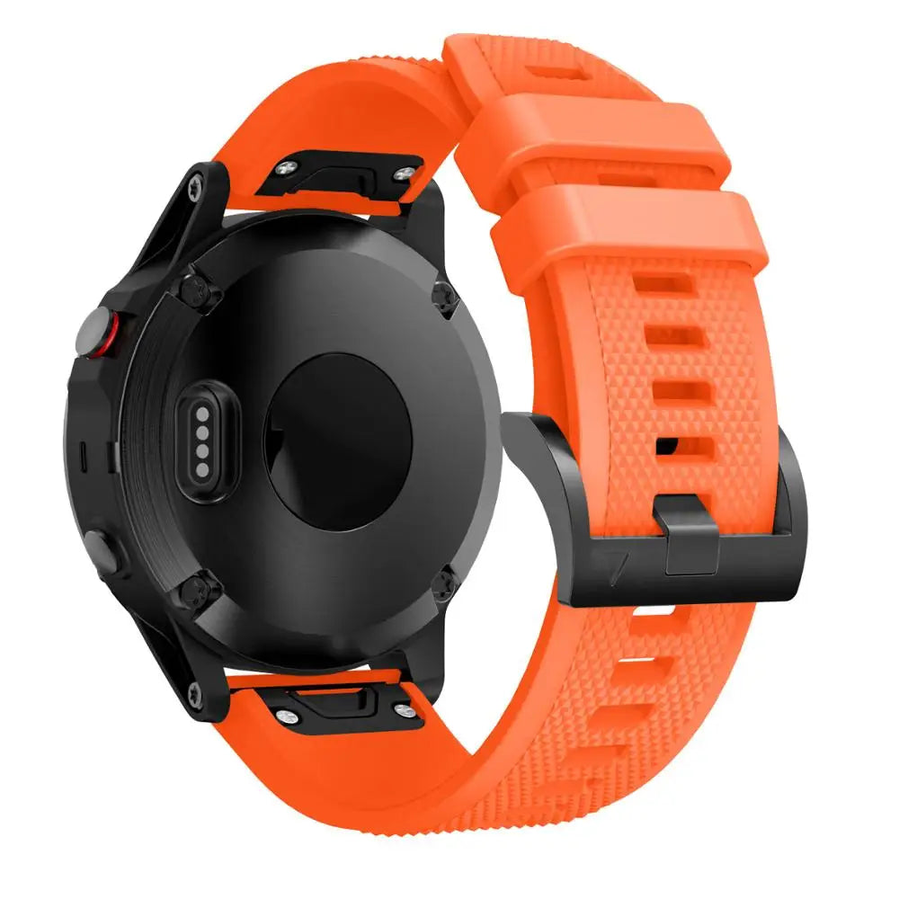 22mm Silicone Band for Garmin Fenix 5/5 Plus/6 – Sweat-Proof, Hypoallergenic Wrist Strap with Metal Buckle