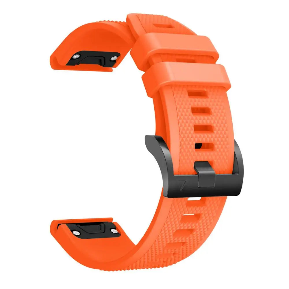 22mm Silicone Band for Garmin Fenix 5/5 Plus/6 – Sweat-Proof, Hypoallergenic Wrist Strap with Metal Buckle