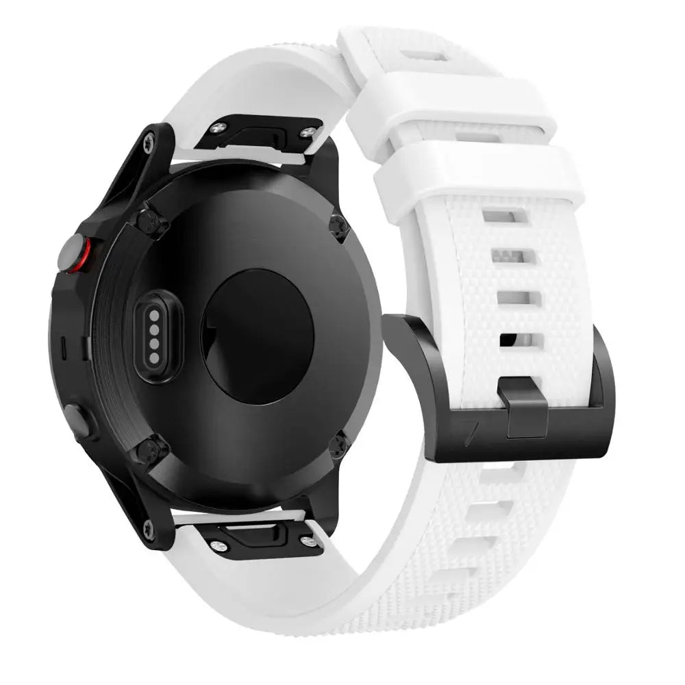 22mm Silicone Band for Garmin Fenix 5/5 Plus/6 – Sweat-Proof, Hypoallergenic Wrist Strap with Metal Buckle