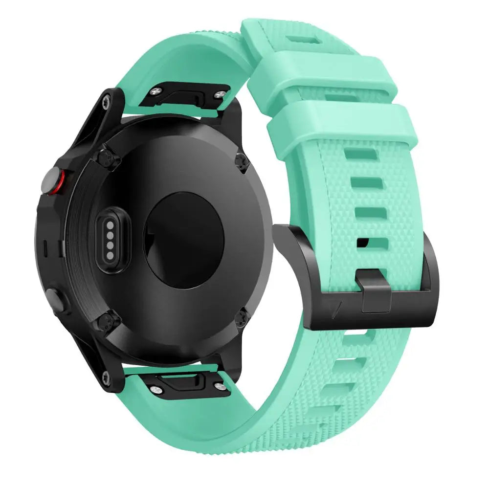 22mm Silicone Band for Garmin Fenix 5/5 Plus/6 – Sweat-Proof, Hypoallergenic Wrist Strap with Metal Buckle