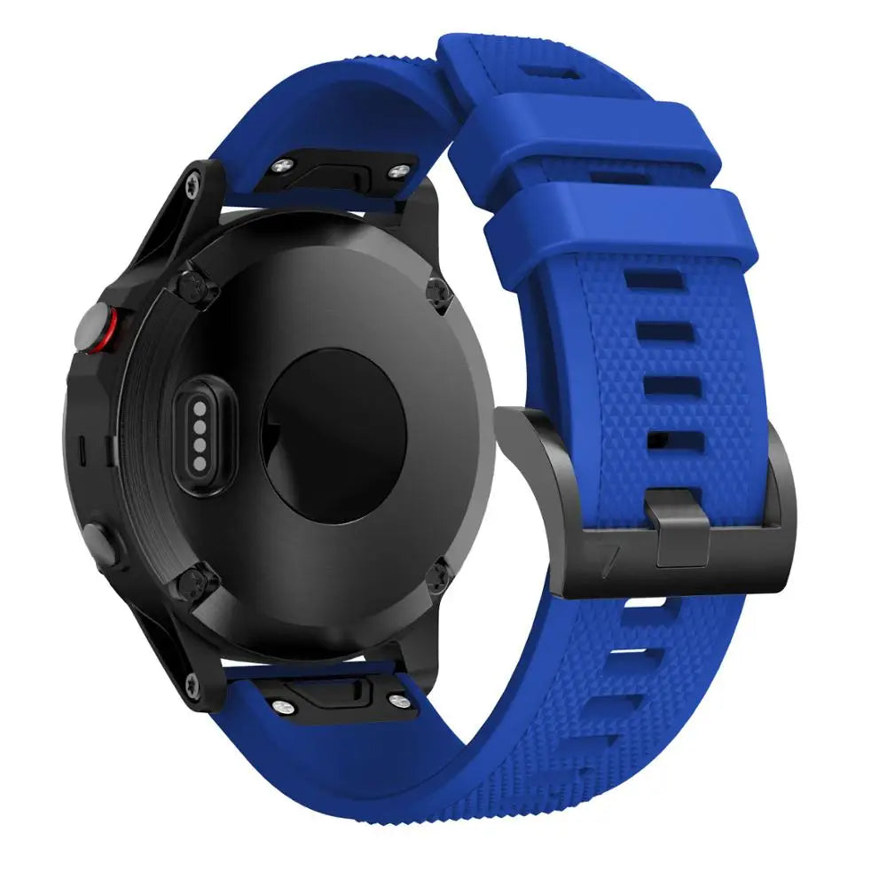 22mm Silicone Band for Garmin Fenix 5/5 Plus/6 – Sweat-Proof, Hypoallergenic Wrist Strap with Metal Buckle