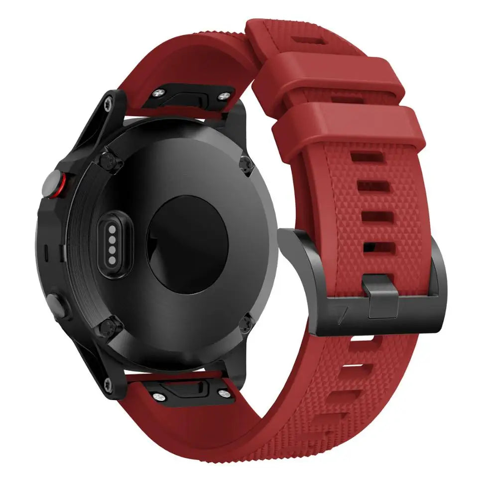 22mm Silicone Band for Garmin Fenix 5/5 Plus/6 – Sweat-Proof, Hypoallergenic Wrist Strap with Metal Buckle