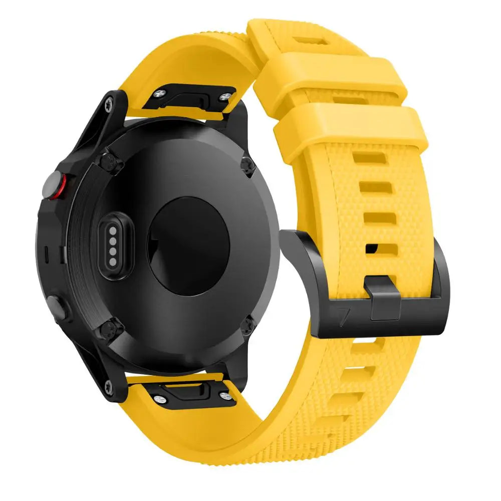 22mm Silicone Band for Garmin Fenix 5/5 Plus/6 – Sweat-Proof, Hypoallergenic Wrist Strap with Metal Buckle