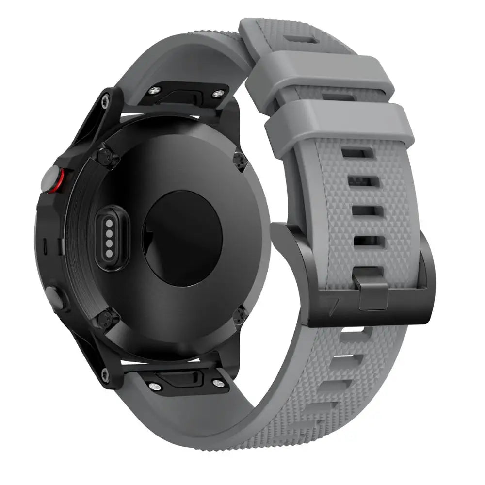 22mm Silicone Band for Garmin Fenix 5/5 Plus/6 – Sweat-Proof, Hypoallergenic Wrist Strap with Metal Buckle