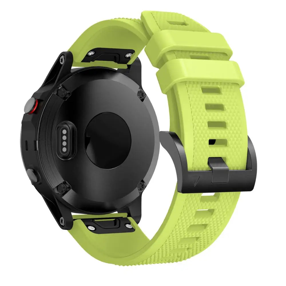 22mm Silicone Band for Garmin Fenix 5/5 Plus/6 – Sweat-Proof, Hypoallergenic Wrist Strap with Metal Buckle