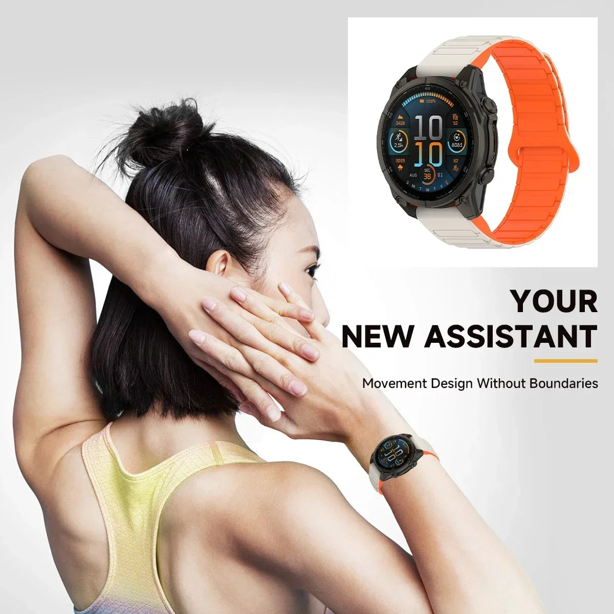 20/22/26mm Silicone Band for Fenix 8/7/6 – Magnetic, Sweat-Proof