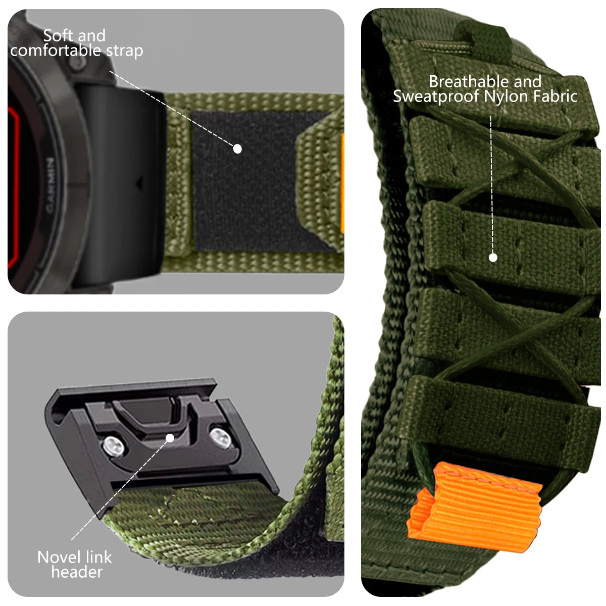 Nylon Band for Garmin Fenix 7/7X/6/6X/5X/Epix