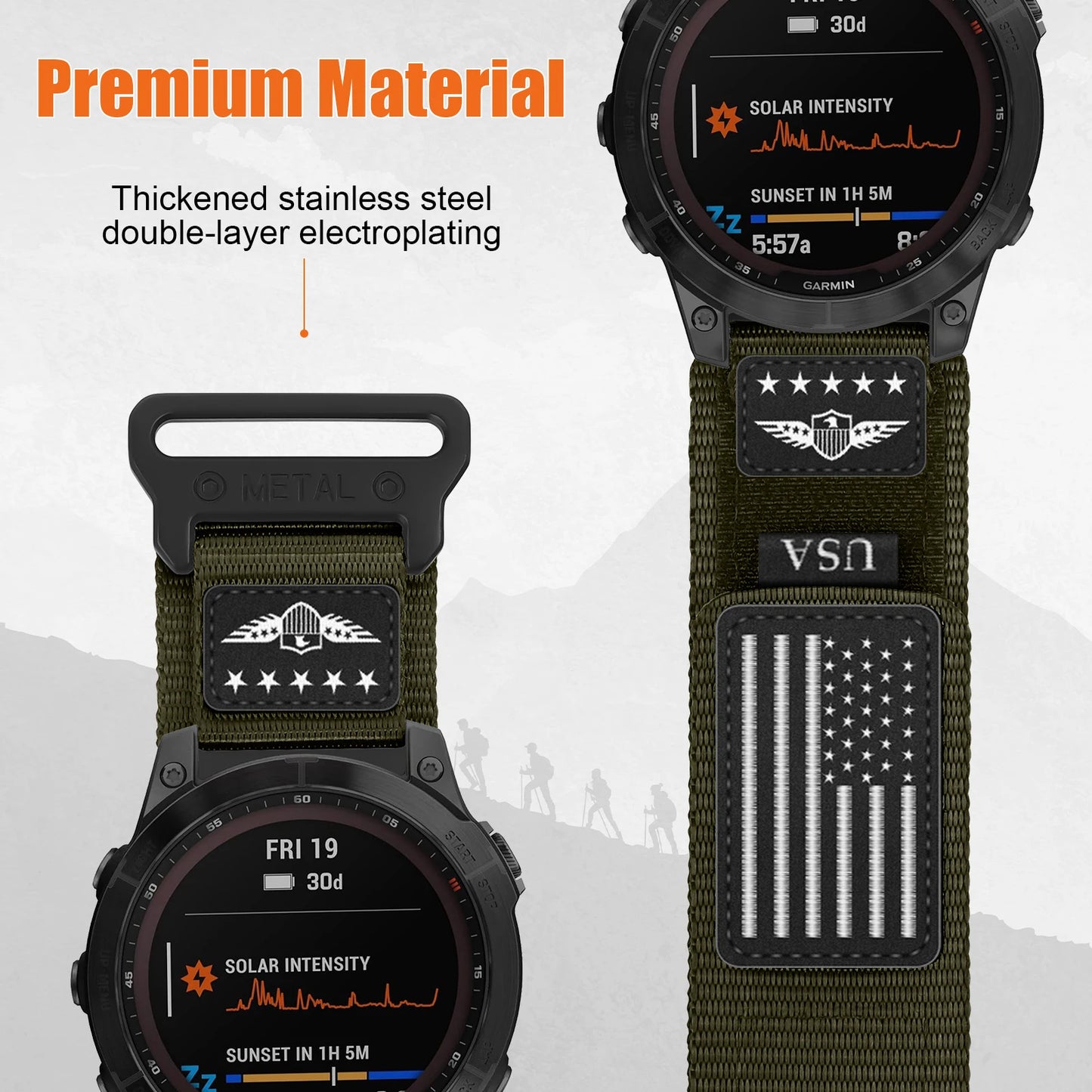 QuickFit 20/22/26mm Nylon Band - Rugged for Fenix 8/7/Tactix