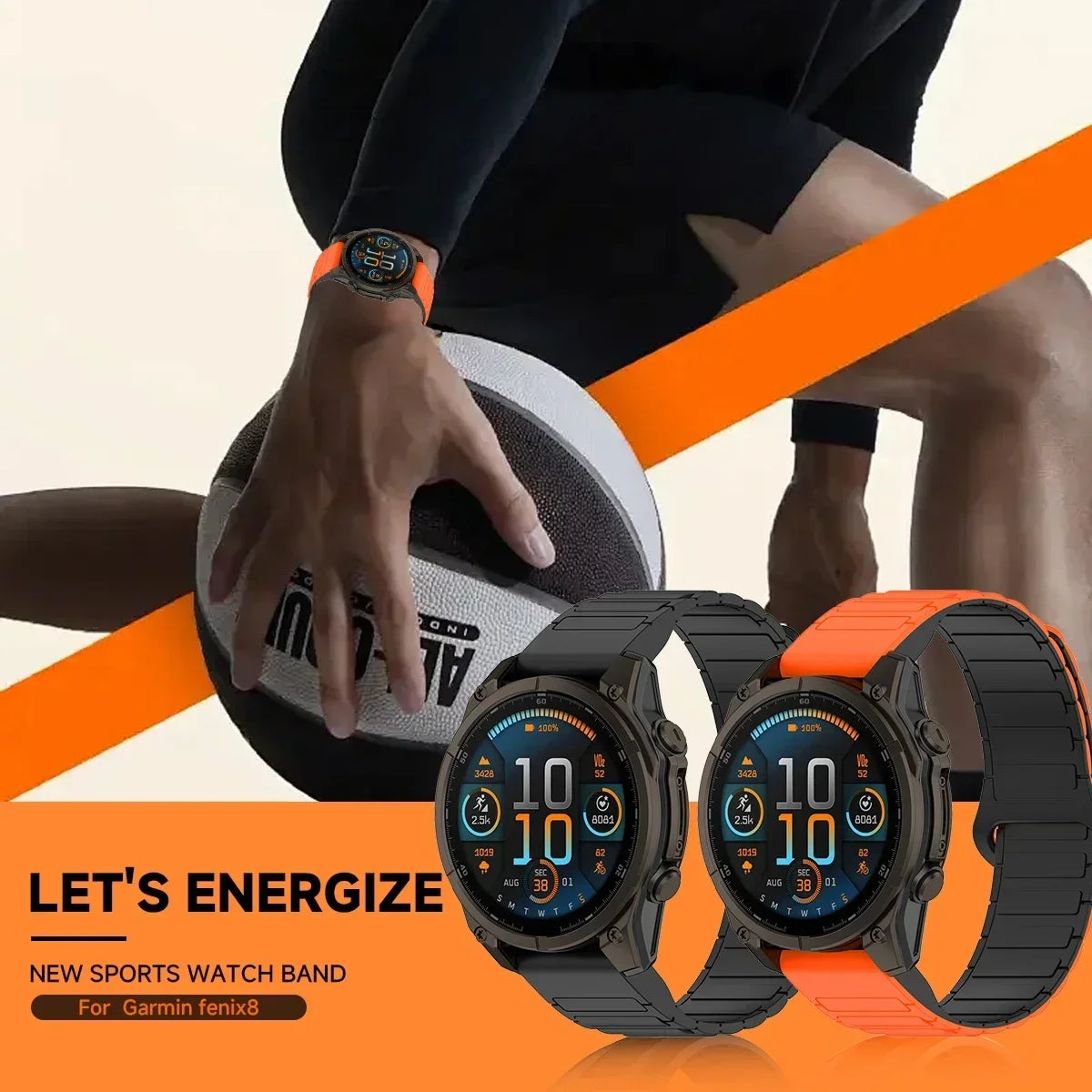 20/22/26mm Silicone Band for Fenix 8/7/6 – Magnetic, Sweat-Proof