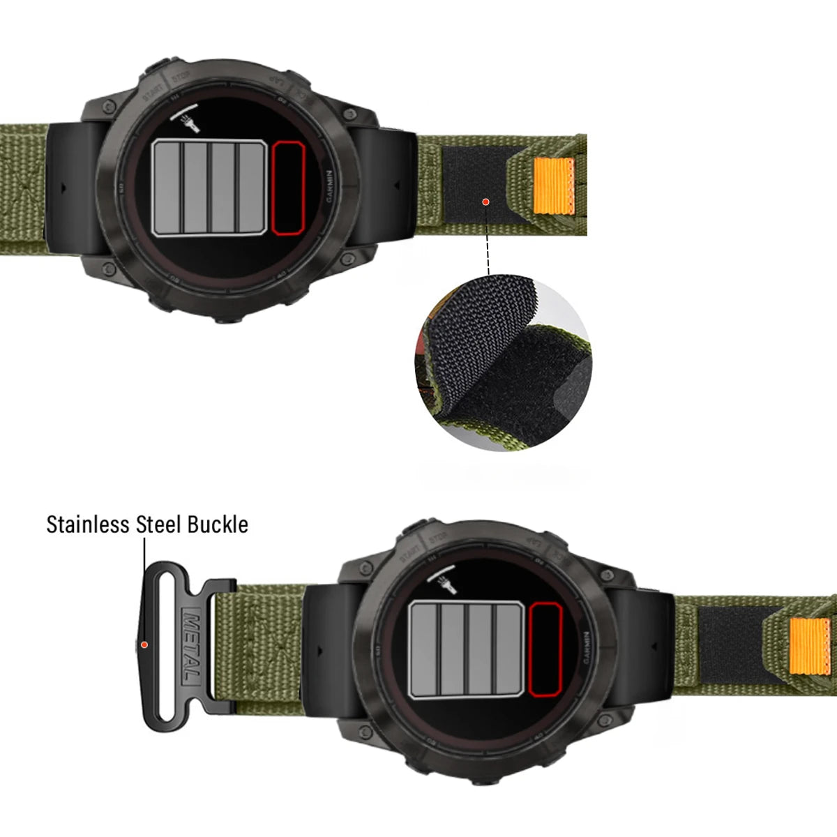 Nylon Band for Garmin Fenix 7/7X/6/6X/5X/Epix