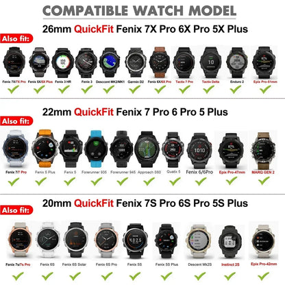 22mm Nylon Band for Garmin Fenix 8/7/6/5 – Quick Fit, Breathable Strap
