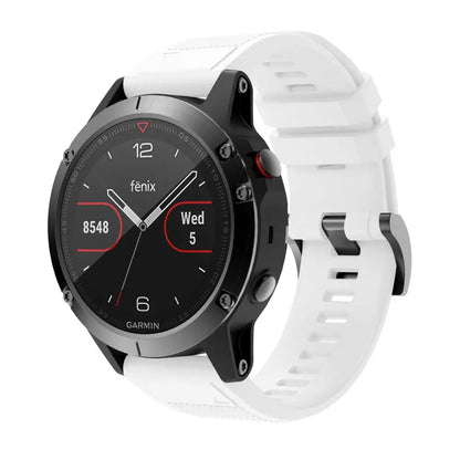 22mm Silicone Band for Garmin Fenix 5/5 Plus/6 – Sweat-Proof, Hypoallergenic Wrist Strap with Metal Buckle