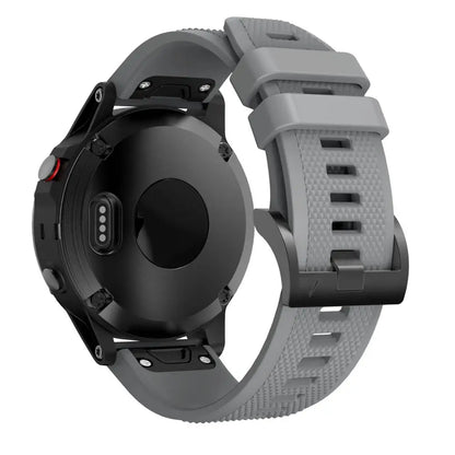 22mm Silicone Band for Garmin Fenix 5/5 Plus/6 – Sweat-Proof, Hypoallergenic Wrist Strap with Metal Buckle