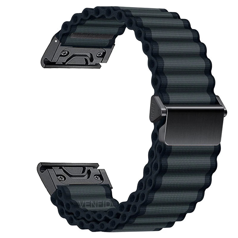 26mm Nylon Band for Garmin Fenix 8/6X/7X/5X Plus – Breathable, Woven Strap for Endurance Athletes