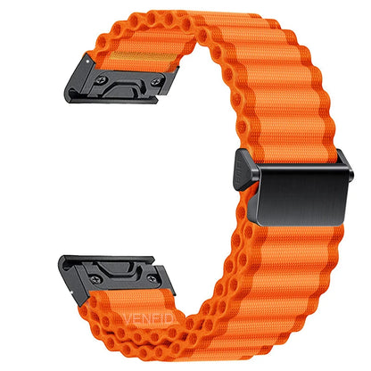 26mm Nylon Band for Garmin Fenix 8/6X/7X/5X Plus – Breathable, Woven Strap for Endurance Athletes