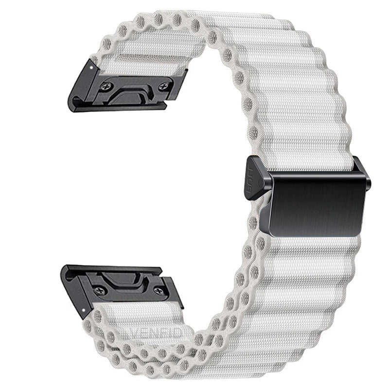 26mm Nylon Band for Garmin Fenix 8/6X/7X/5X Plus – Breathable, Woven Strap for Endurance Athletes