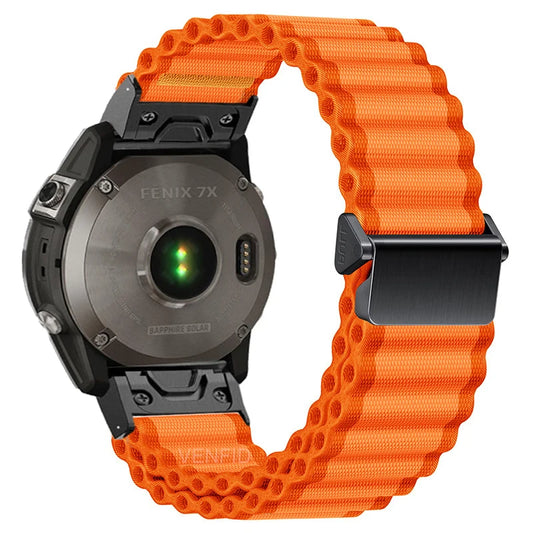 26mm Nylon Band for Garmin Fenix 8/6X/7X/5X Plus – Breathable, Woven Strap for Endurance Athletes
