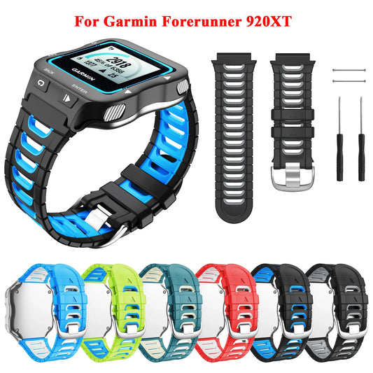 Silicone Band for Garmin Forerunner 920XT – Vibrant, Sweat-Proof Strap with Quick-Release & Tool